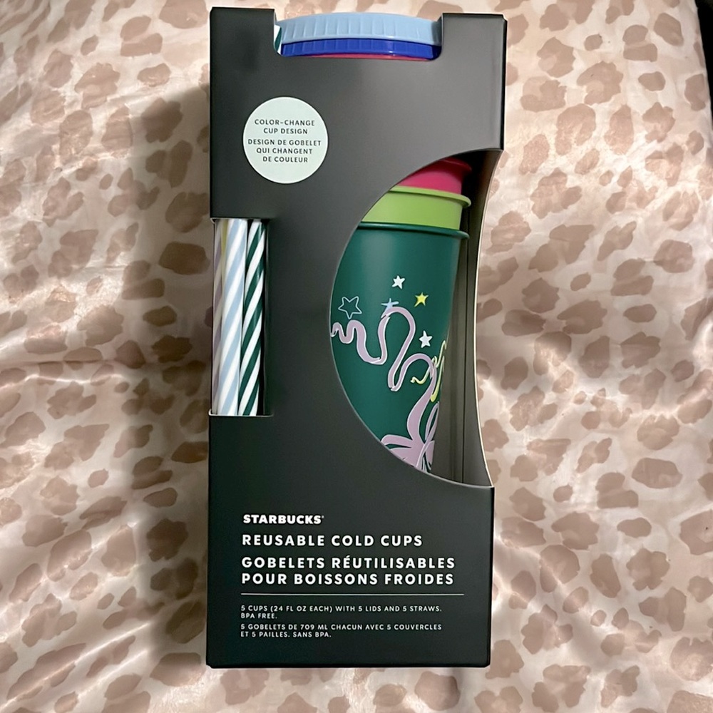 Starbucks 2023 Holiday Limited Edition Reusable Color Changing Cold Cups *BNIB*